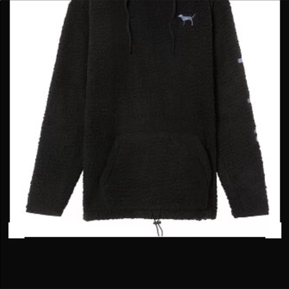 VS PINK SHERPA CAMPUS PULLOVER TUNIC  PURE BLACK L - Picture 4 of 7